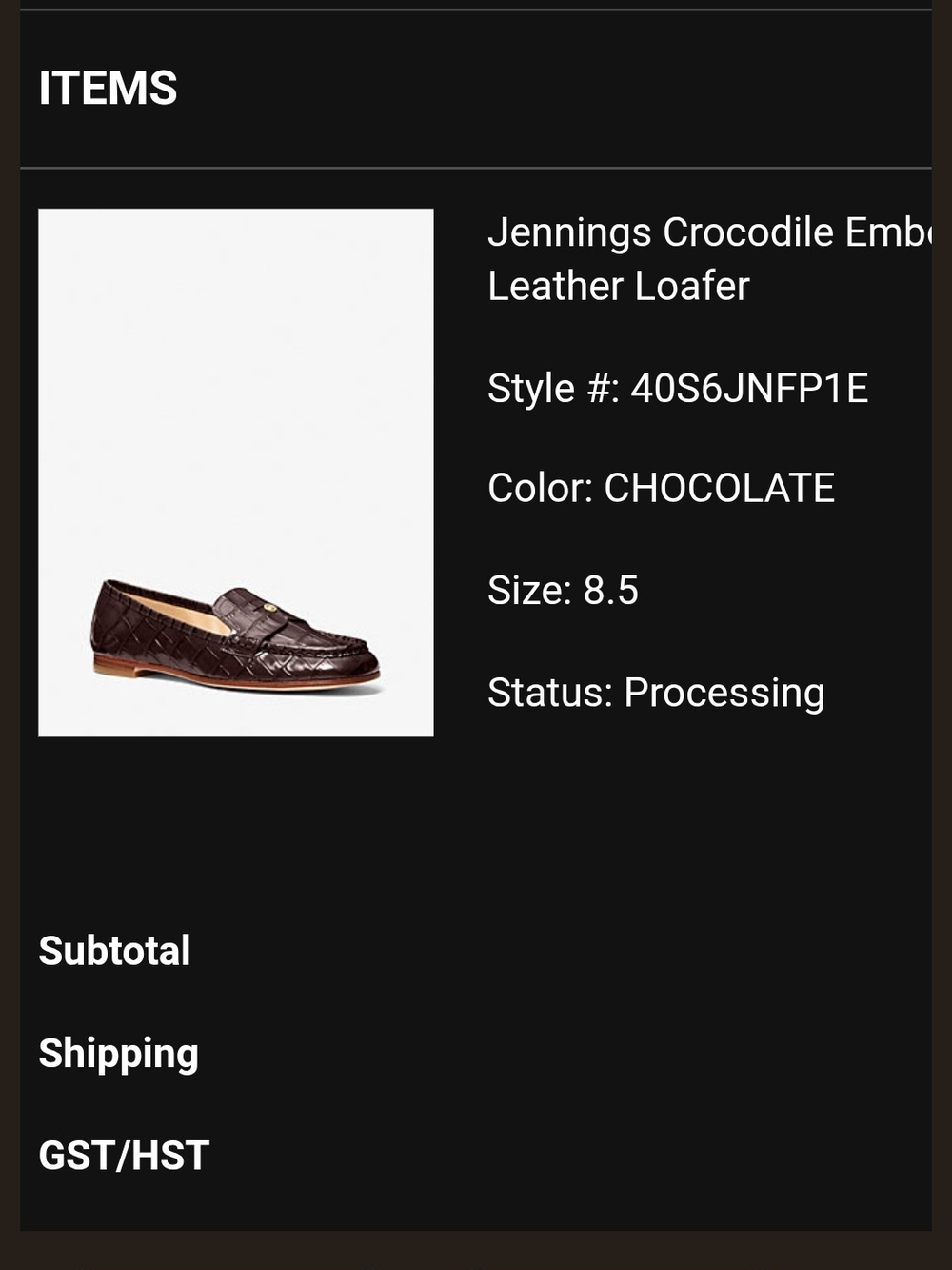 Michael Kors Jennings Crocodile-Embossed Leather Penny Loafer - Chocolate